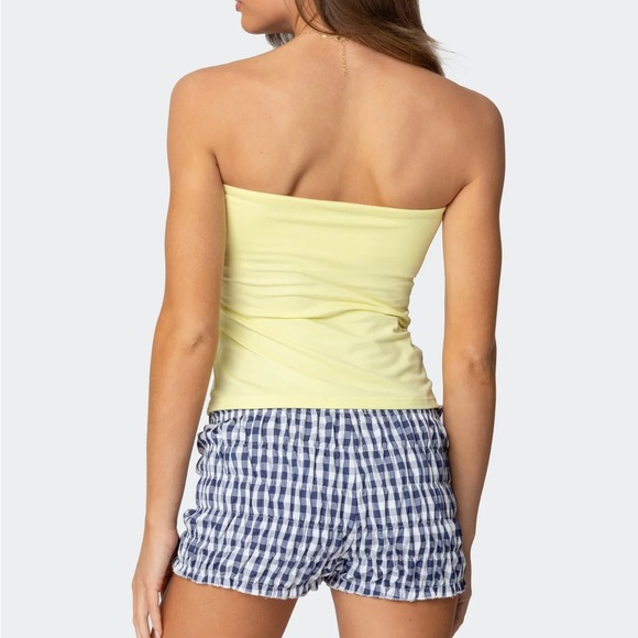 Edikted Yellow Built-in Bra Tube Top - Picture 2 of 3